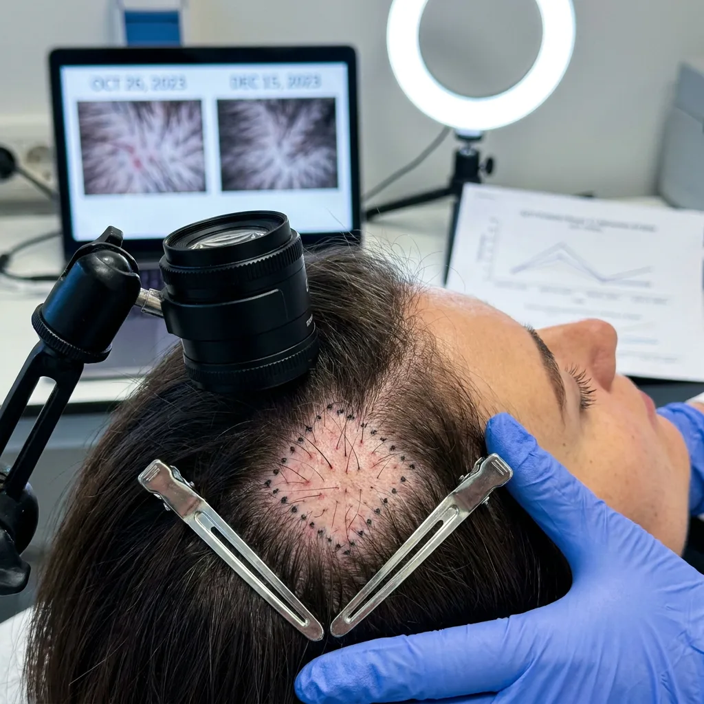 Fotografia standardizzata del fototricogramma di ciocche di capelli